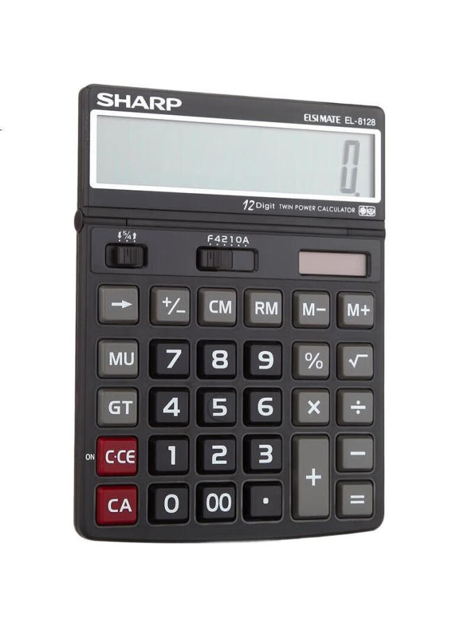Sharp El-8128-Bk Large Screen Large Digit Large Key Business Office Calculator (Crystal Black) - Image 2