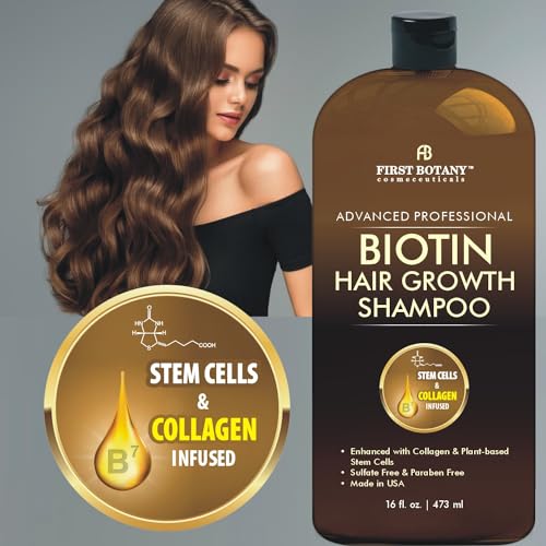 First Botany Hair Regrowth and Anti Hair Loss Shampoo 16 fl oz, with DHT blockers, Collagen & Stem Cells- Daily Hydrating, Detoxifying, Volumizing Shampoo For Men and Women - Image 4
