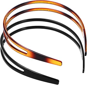 minkissy 2pcs Plastic Headband Double Row Hair Hoops Vintage No Slip Hair Bands with Teeth for Adult Women Girls Face Washing - Image 1