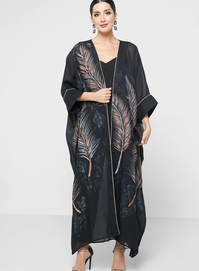Thouq Cape Sleeve Printed Dress