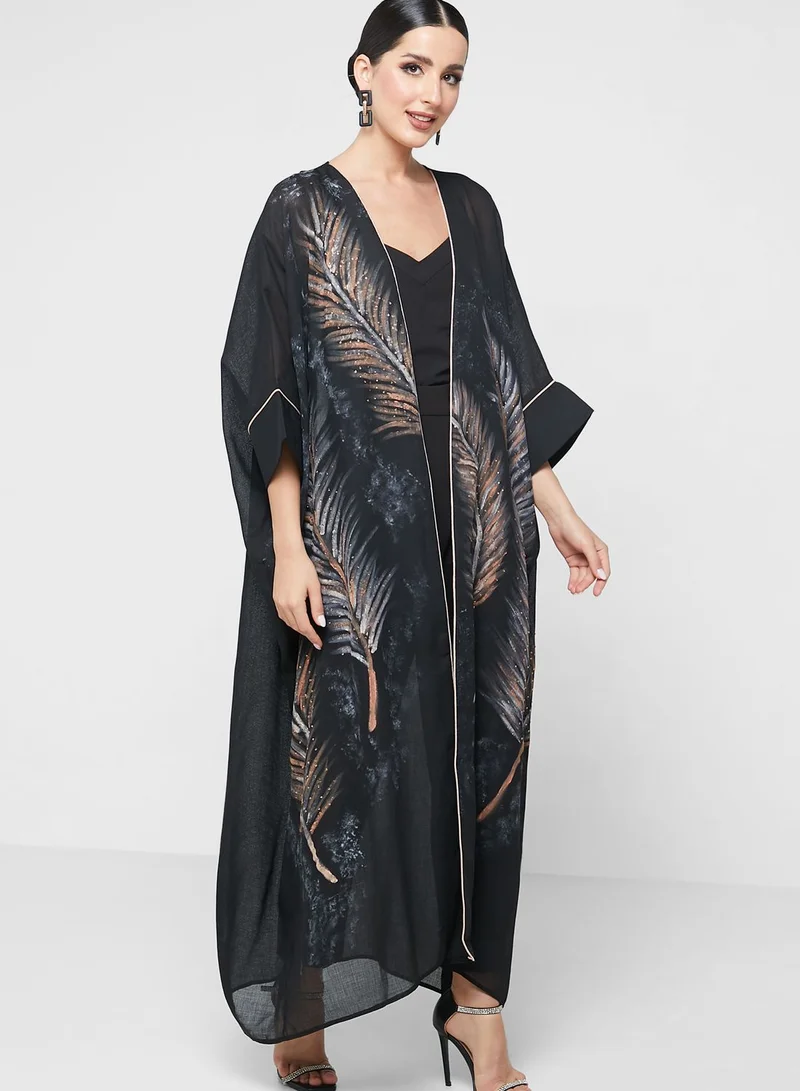 Thouq Cape Sleeve Printed Dress