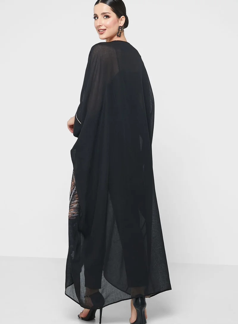 Thouq Cape Sleeve Printed Dress