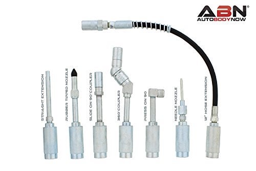 ABN Lube Accessory Kit - 7pc Automotive Universal Grease Coupler Kit and Grease Gun Attachments with Carrying Case - Image 2