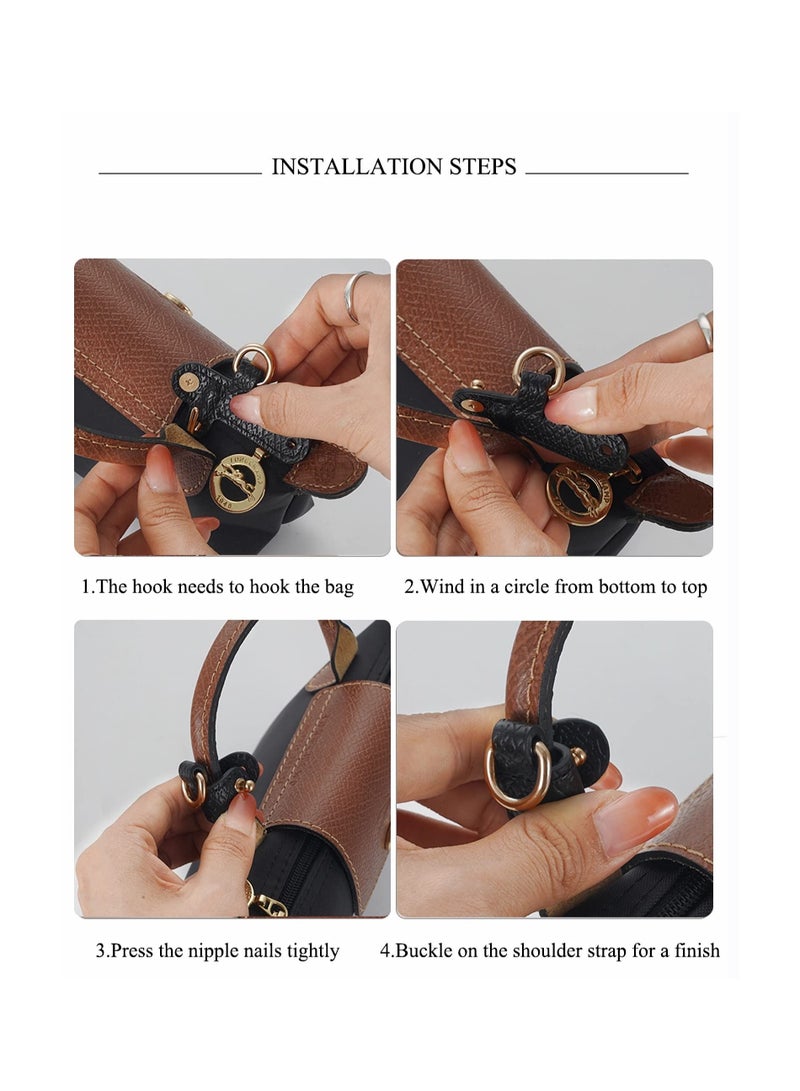 SOLARAE Genuine Leather Bag Shoulder Strap with Buckle, 2Pcs Semi-Circular Metal D Rings for Purse Making Supplies, Ideal for DIY Leather Crossbody Purse Crafting Accessories. - Image 4