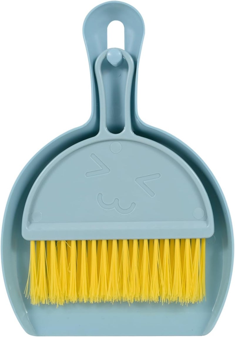 Tazweeq Small Broom and Dustpan Set, Mini Compact Portable Cleaning Tool, Handheld & Hangable Dustpan and Brush Set, Ideal for Home, Office Desks & Pet Areas - Image 1