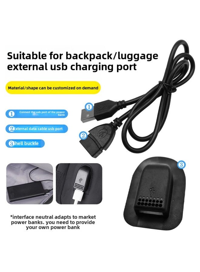 Luggage USB Charging Cable Backpack Extension Cable External Charging Interface USB Data Cable Shell Accessories Wholesale-Color:Model-jp-013 (normal) - Image 3