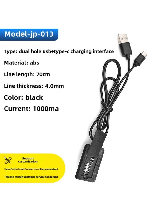 Luggage USB Charging Cable Backpack Extension Cable External Charging Interface USB Data Cable Shell Accessories Wholesale-Color:Model-jp-013 (normal) - Image 1