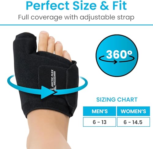 Arctic Flex Foot Ice Pack (Pair) Toe Wrap for Bunion, Plantar Fasciitis, Hallux Valgus, Gout, Swelling & Injuries - Cold & Heat Gel Therapy for Joint Pain Relief & Feet Recovery - Reusable Compression - Image 4