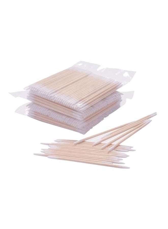 Qundaoily 1000pcs Double Side Wood Cotton Swab Microbrush Eyelash Sticks Cleaning Swabs Nails Ear Toothpicks Cosmetic Eye Lash Glue Removing Tools 500PCS - Image 3