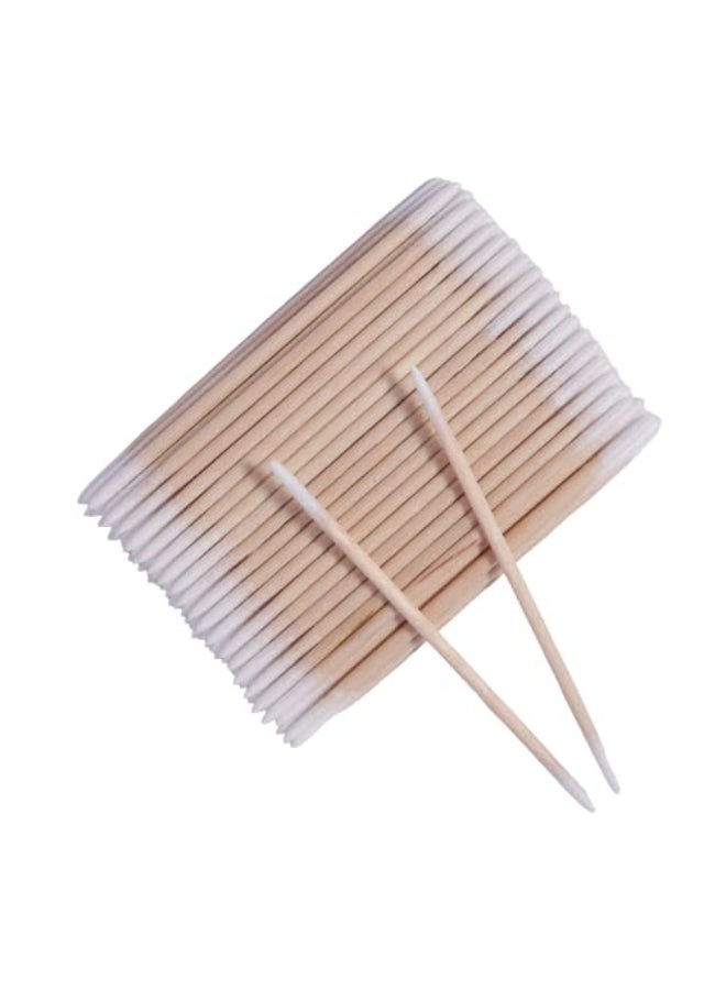 Qundaoily 1000pcs Double Side Wood Cotton Swab Microbrush Eyelash Sticks Cleaning Swabs Nails Ear Toothpicks Cosmetic Eye Lash Glue Removing Tools 500PCS - Image 1