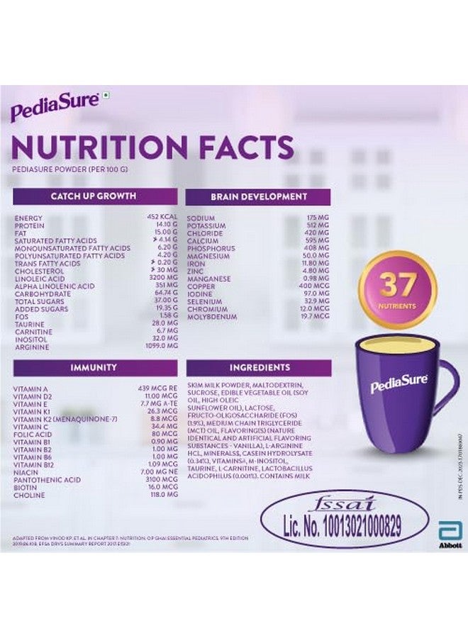 Pediasure Nutritional Drink Powder 950g, Vanilla, Scientifically Designed Nutrition for Supporting Kids Growth - Image 2