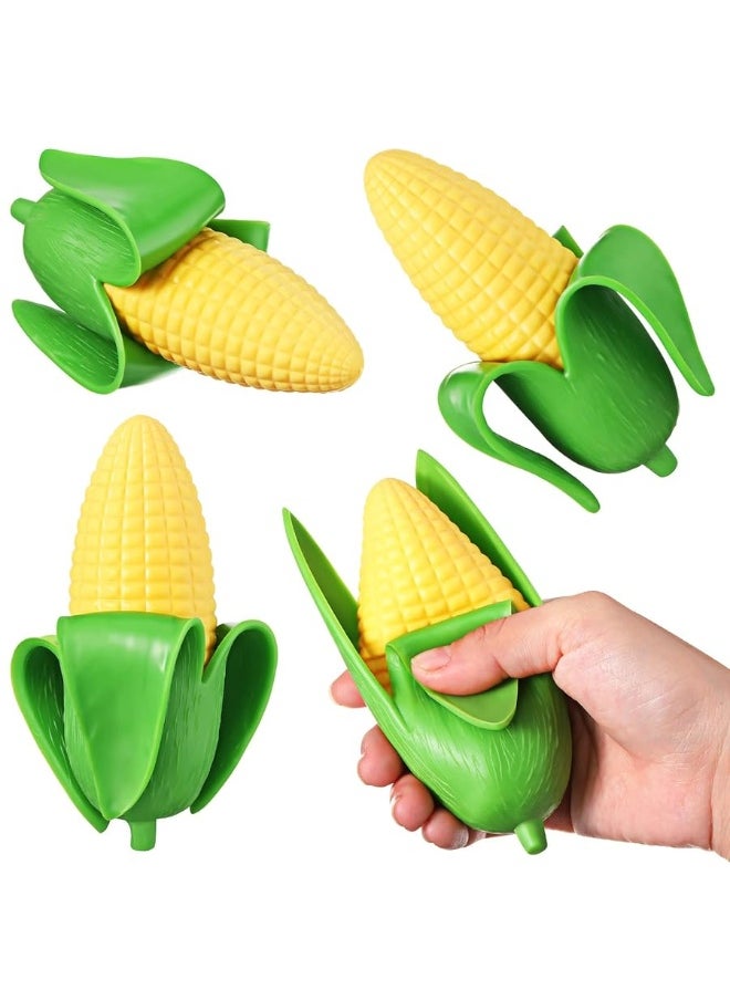 Zhanmai 4 Pieces Banana Toy Banana Banana Fidget Toy Fake Banana Corn Toy Fake Corn Soft Stress Relief Toys Rubber Stretchy Banana Fruit Stress Toy Party Favors for Little Ones Corn Style  - Image 1