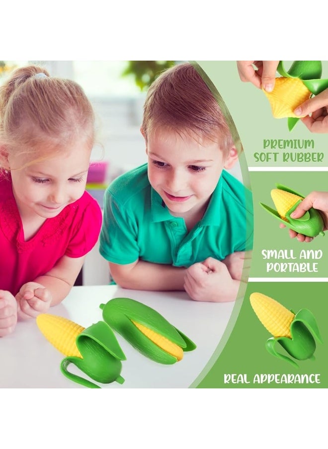 Zhanmai 4 Pieces Banana Toy Banana Banana Fidget Toy Fake Banana Corn Toy Fake Corn Soft Stress Relief Toys Rubber Stretchy Banana Fruit Stress Toy Party Favors for Little Ones Corn Style  - Image 2