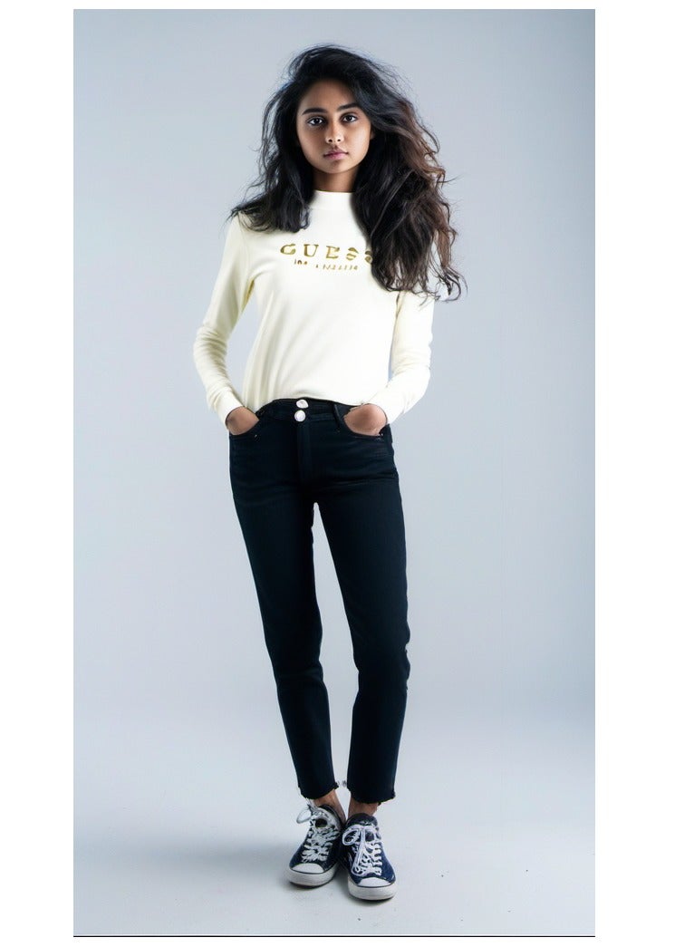 GUESS Guess Women Long Sleeve White High Neck Pullover  - Image 1