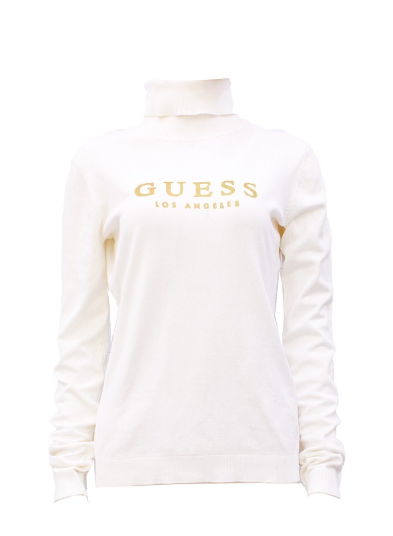 GUESS Guess Women Long Sleeve White High Neck Pullover  - Image 2