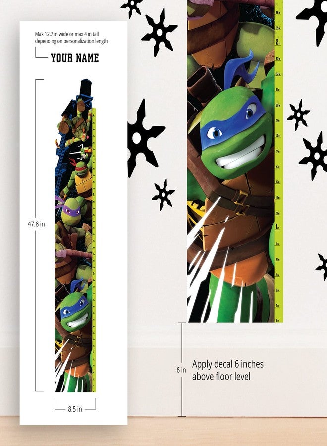 Oliver's Labels Growth Chart for Kids - Cute Personalized Wall Sticker - Ruler for Child Size - Height Measurement Decal for Kids - Decor for Boys & Girls (Teenage Mutant Ninja Turtles™) - Image 3
