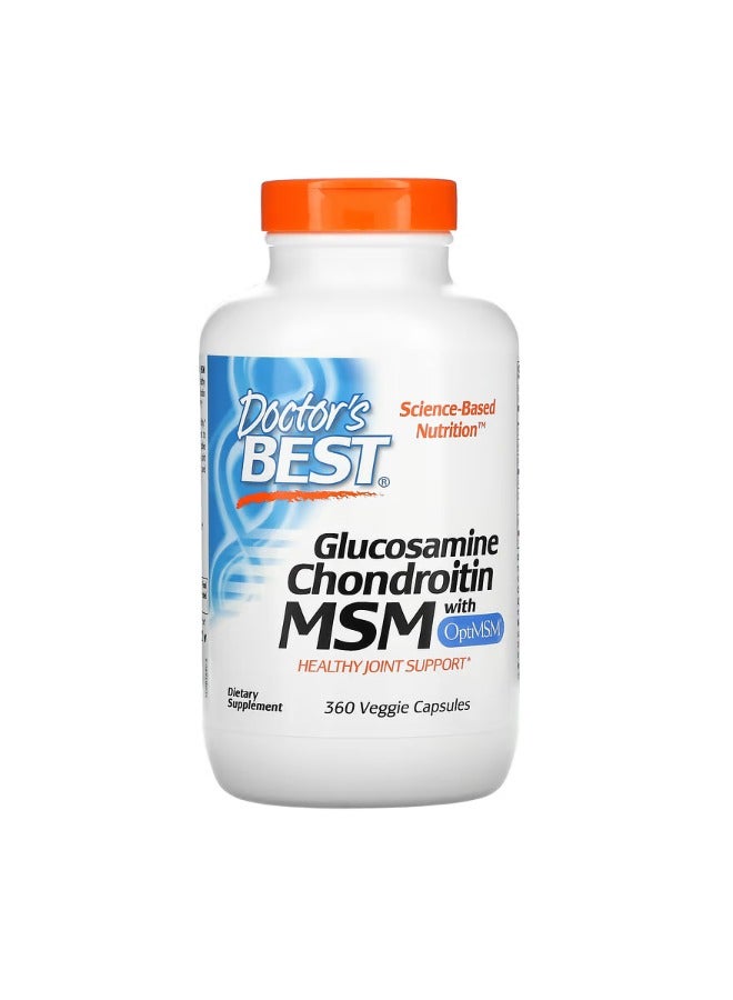 دكتورز بست Glucosamine Chondroitin MSM with OptiMSM 360 Veggie Capsules - Image 1