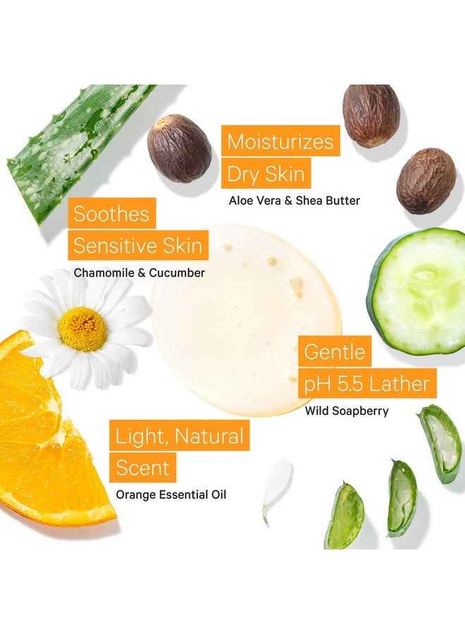 Tree to Tub غسول جسم بالحمضيات للبشرة الجافة والبشرة الحساسة، جل استحمام متوازن الحموضة، صابون جسم خالي من الكبريتات للنساء والرجال مع زبدة الشيا العضوية، الألوة فيرا، صابون طبيعي، برائحة البرتقال - Image 4