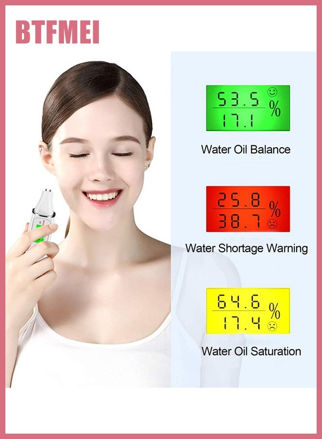BTFMEI Skin Hydration Tester, Skin Oil Content Analyzer, Portable LCD Digital Precision Skin Oil Content Analyzer, Face Care Monitor for Home Beauty Salon SPA (White)  - Image 2