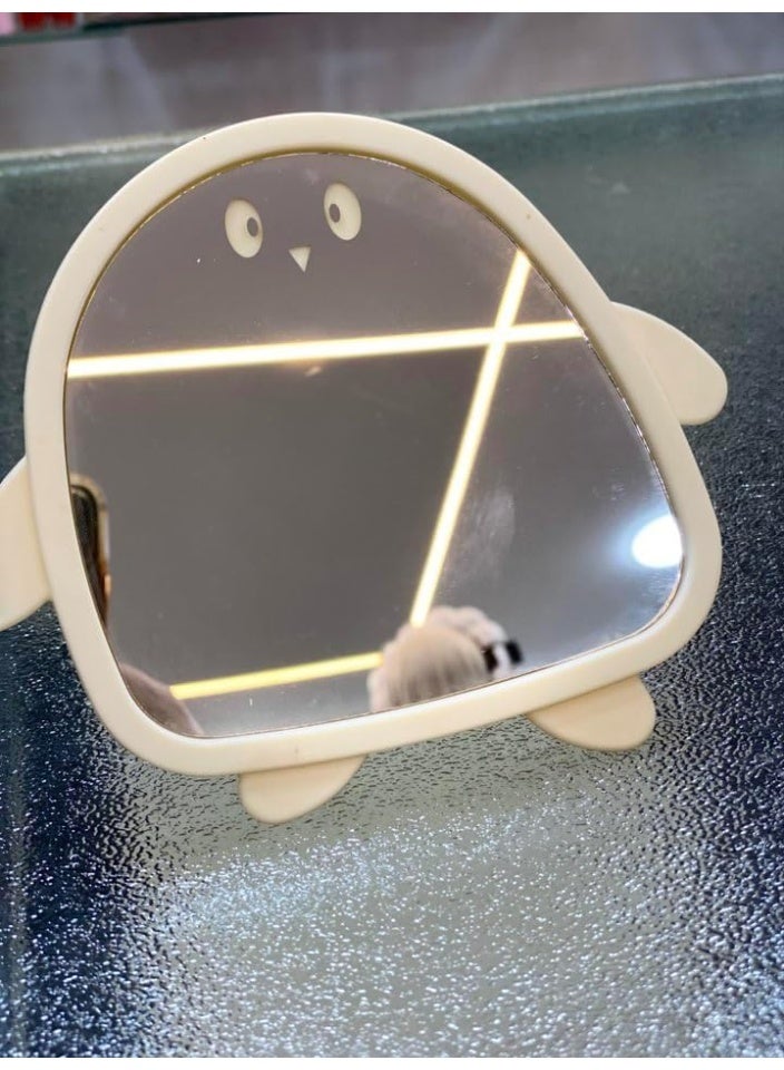 Mini Mirror, Cute Cartoon Desktop Single Sided Vertical Mirror with Stylish Shape, Unique Colors and Design to Hold Items (Multi Color) (1, penguin cute) - Image 5