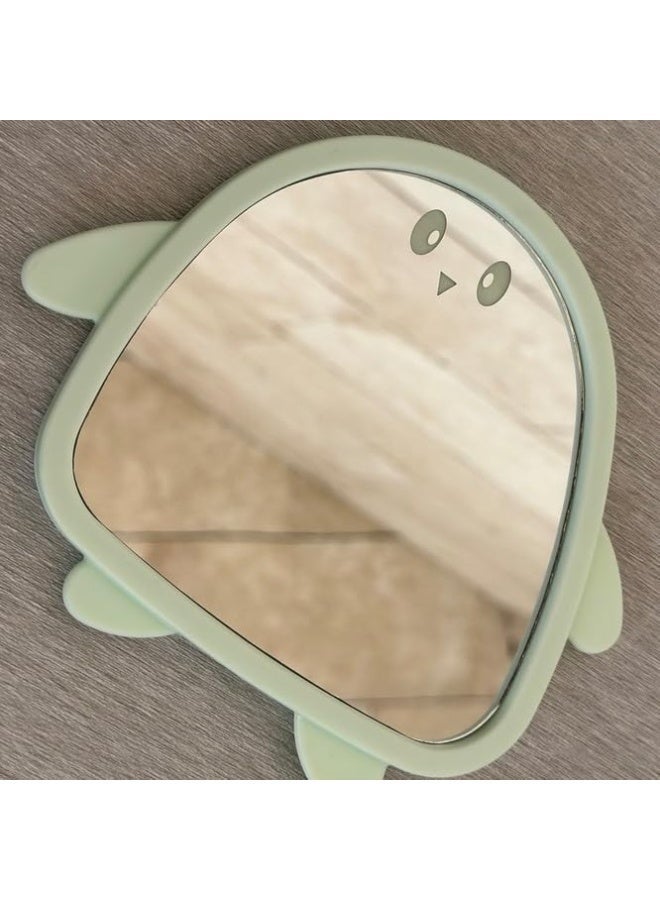 Mini Mirror, Cute Cartoon Desktop Single Sided Vertical Mirror with Stylish Shape, Unique Colors and Design to Hold Items (Multi Color) (1, penguin cute) - Image 3