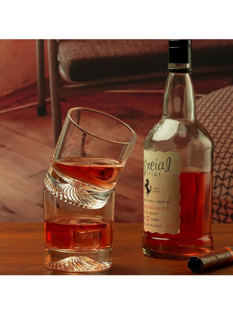 SYOSI Crystal Whiskey Glasses Set of 2, 260 ml Premium Scotch Glasses, 8oz Rock Style Old Fashioned Glasses Perfect for Scotch, Cognac, Bourbon, Irish Whisky and Old Fashioned Cocktails  - Image 5