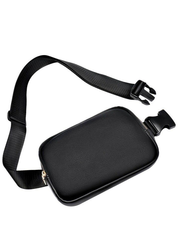 LeadMy Women Belt Bag Fanny Pack Crossbody Waist Bag for Travel Shopping Outdoor Adjustable Strap Waterproof Leather with Zipper Pocket and Mesh Compartments - Image 2