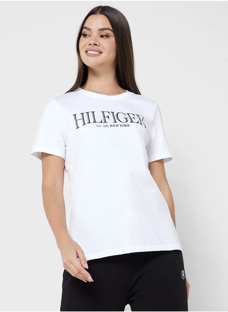 TOMMY HILFIGER Crew Neck Logo Printed T-Shirt