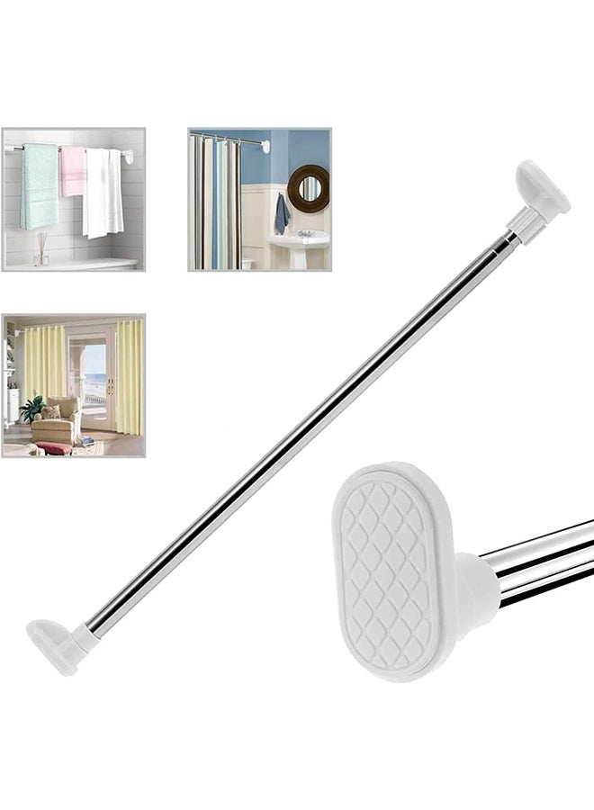 Shower Curtain Rail Curtain Rod Short Extendable Stainless Steel Tension Rod With No Drilling Modern Telescopic Shower Curtain Pole - 110X200Cm