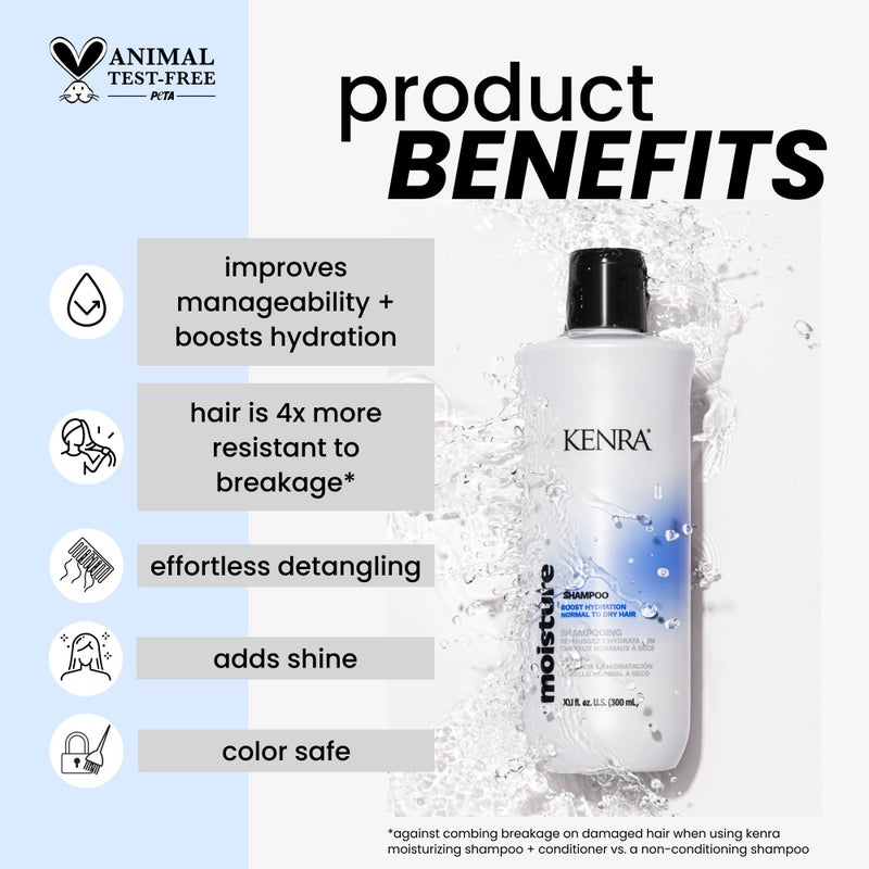 Kenra Professional Moisture Shampoo | Boost Hydration | Improve Manageability and Shine | Nourish Dry Hair | Color Safe | Efforless Detangling | Normal to Dry Hair | 10.1 fl. oz. - Image 2
