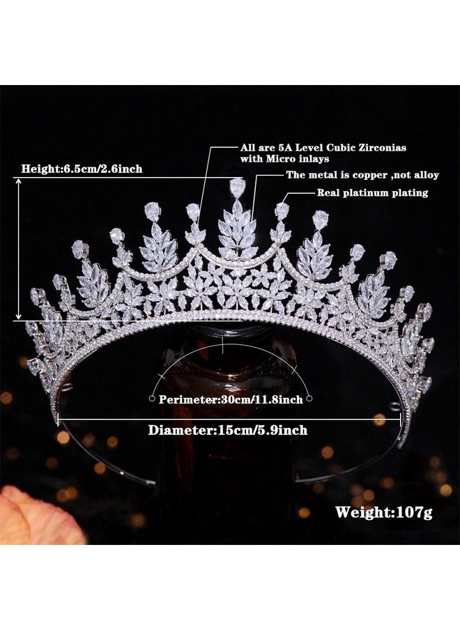 Jorsnovs - Cubic Zirconia Wedding Bridal Crowns Princess Sweet 16 Cz Tiaras Quinceanera Birthday Hair Accessories For Women - Image 1