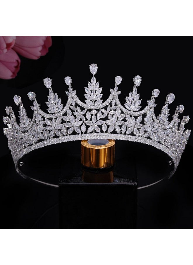 Jorsnovs - Cubic Zirconia Wedding Bridal Crowns Princess Sweet 16 Cz Tiaras Quinceanera Birthday Hair Accessories For Women - Image 1