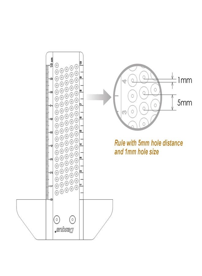 Dasqua 1804-5333 4-Inch T-Shaped Ruler with Marked Holes - Image 4