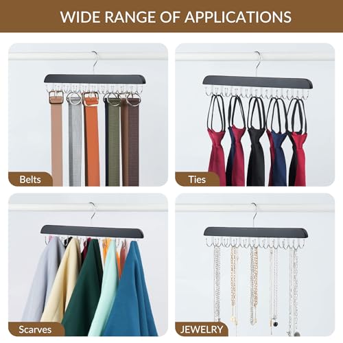 ZEDODIER Bra Hanger, Tank Top Hanger, Bra Hangers for Closet Organizer, Wooden Closet Organizer with 20 Adjustable Hooks, Space-Saving Storage for Bras, Tank Tops, and Belts, Black - Image 5