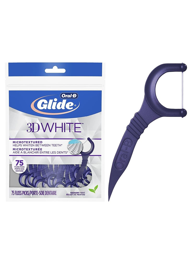 Oral-B - Glide 3D White Whitening Radiant Mint Flavor 75 Floss Picks - Image 1
