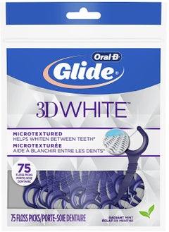 Glide 3D White Whitening Radiant Mint Flavor 75 Floss Picks