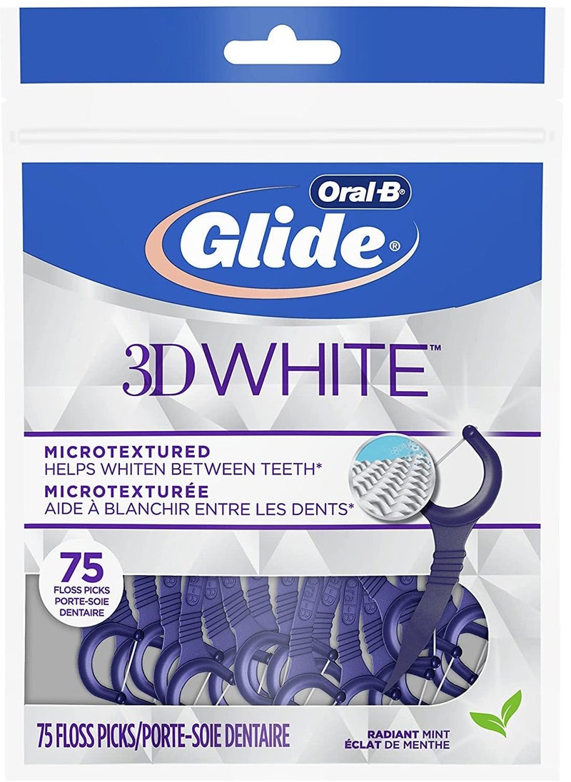 Oral-B - Glide 3D White Whitening Radiant Mint Flavor 75 Floss Picks - Image 1