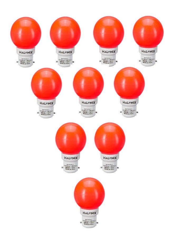 Halonix B22 0.5-Watt Led Night Bulb (Pack of 10, RED, Round)