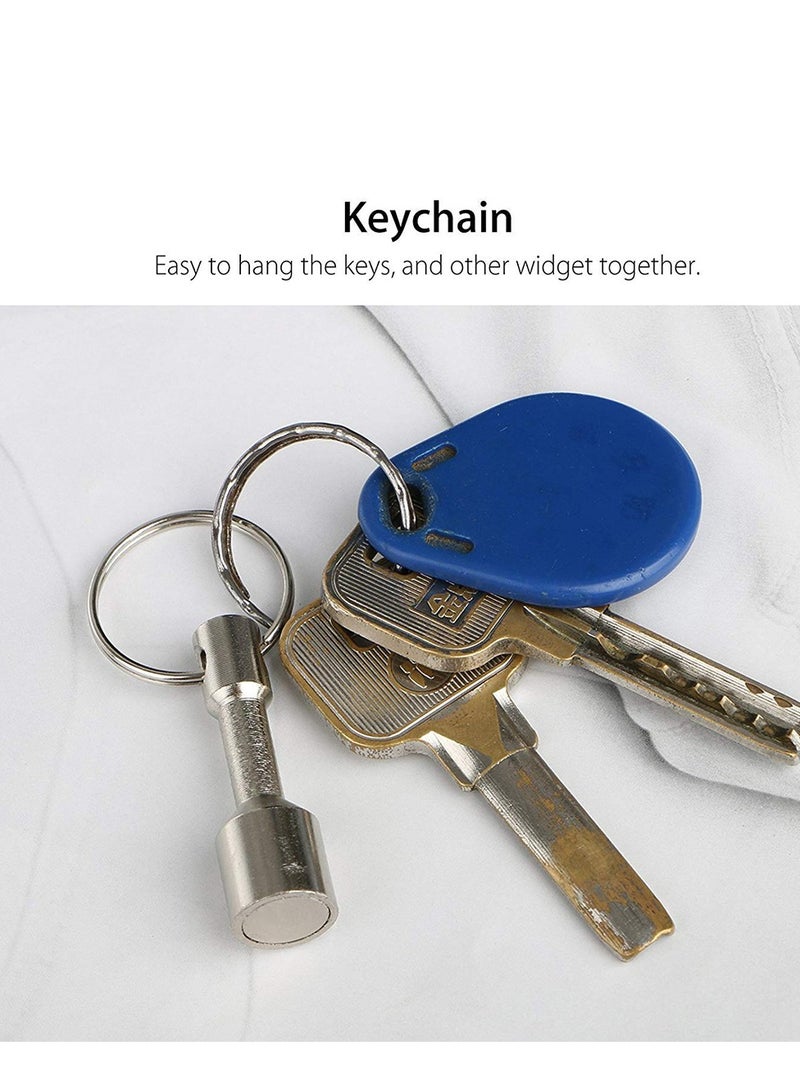 Excefore Metal Magnet Keychain 4 Pack, Metals Test Magnet Hanging Keys Holders, Strong Magnetic Pendant Weight Key Chain, Jewelry Test Magnet, Pocket Keyring Magnet Holder with Split Ring - Image 5