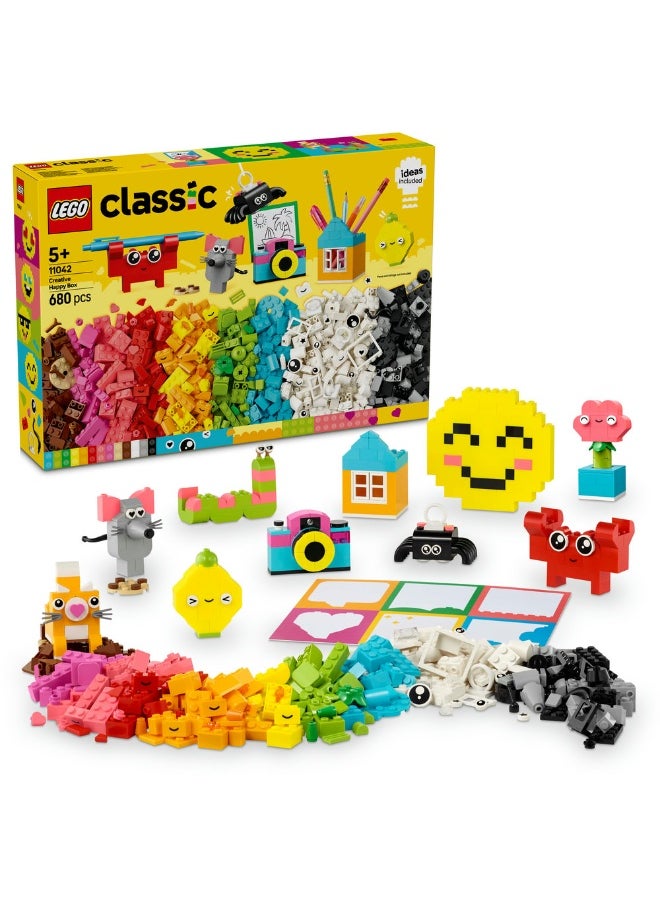 LEGO Classic Creative Happy Box Colourful Building Bricks Toy 11042 (680) Pieces  - Image 1