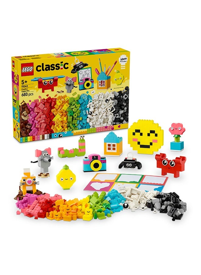 LEGO Classic Creative Happy Box, Assorted Colourful Bricks for Imaginative Play, Building Toys for 5 Plus Year Old, Girls and boys, Great for Kids Desk Accessories or Bedroom Decorations 11042 (680 pieces)  - Image 1
