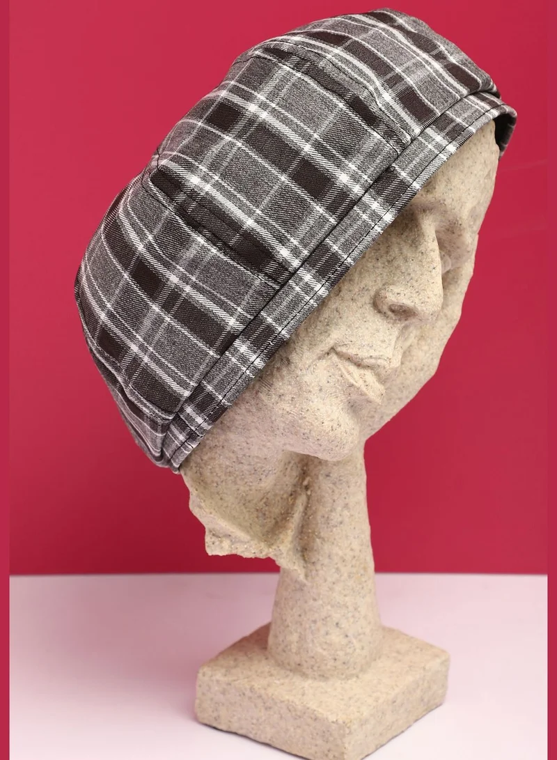 Haute Sauce Casual Checkered Bakerboy Cap For Women