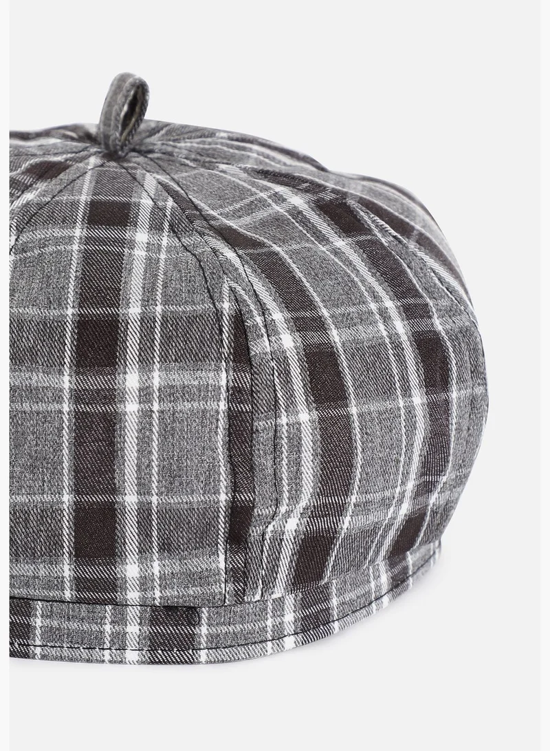 Haute Sauce Casual Checkered Bakerboy Cap For Women