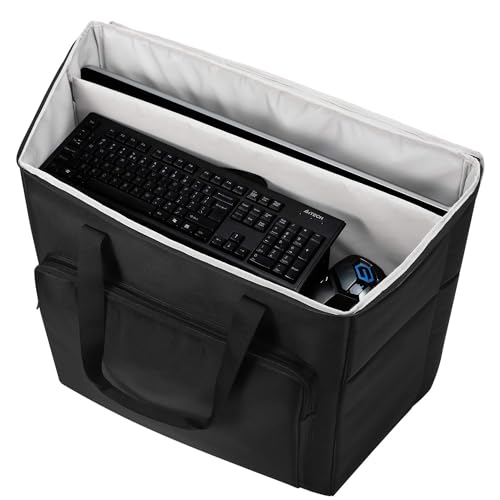 Buwico BUBM Multi-pocket Large Capacity Desktop PC Computer Travel Storage Carrying Case Bag Organizer for 27 Inch Computer Main Processor Monitor Keyboard and Accessories(Size：XL) - Image 3