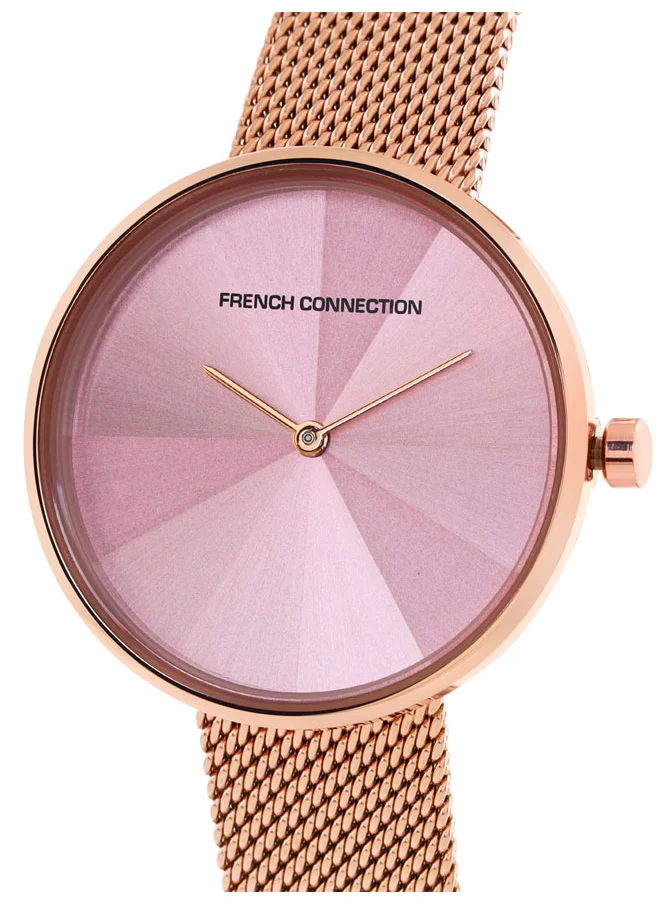 فرنش كونكشن French Connection Women's Analog Watch Rose Gold Strap - FCL21-D