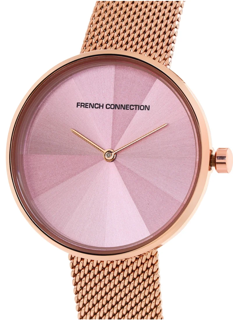 فرنش كونكشن French Connection Stainless Steel Analog Rose Gold Dial Women's Watch-FCL21-D