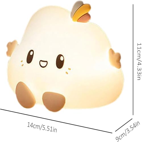 GITGRNTH Cute Silicon Cloud Night Light Rechargeable, Touch Control Light with USB Cable, Safe for Children Perfect Night Lamp for Kids, Girls, Boys | Travel, and Bedroom Decor, Soft & Safe LED - Image 2