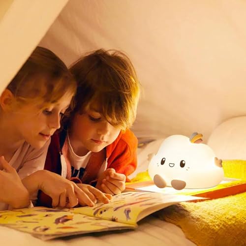 GITGRNTH Cute Silicon Cloud Night Light Rechargeable, Touch Control Light with USB Cable, Safe for Children Perfect Night Lamp for Kids, Girls, Boys | Travel, and Bedroom Decor, Soft & Safe LED - Image 4