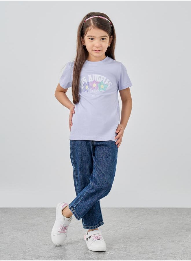 Styli Styli Girls Graphic Print Short Sleeve T-Shirt  - Image 2
