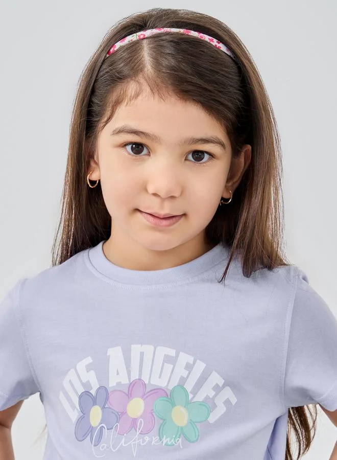 Styli Styli Girls Graphic Print Short Sleeve T-Shirt